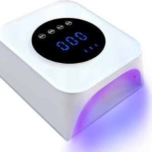 UV Nail Lamp, 72W Rechargeable LED Gel Nail Light Dryer for Gel Polish 4 Timer Modes Cordless Bling White Diamond Rhinestones for Salon & Home
