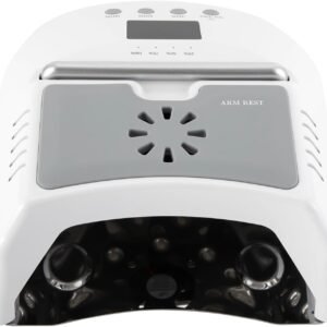 UV LED Nail Lamp Cordless, Professional Rechargeable Nail Dryer with Cooling Fan, 72W 24 Beads Gel Nail Lights with Portable Handle, 3 Timer Smart Sensor LCD Screen Cure Nail Light (White)