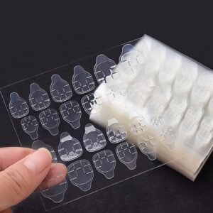 1200 Pcs 50 Sheets Double Side Glue Nail Sticker for Press on Nail Sticky Tabs,Waterproof Breathable False Nail Tips Jelly Adhesive Tabs Nail Glue