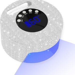 UV LED Nail Lamp,  54W Rechargeable Cordless UV Light for Nail Gel Polish Nail Dryer with 4 Timer Setting, Professional Quick Curing Lamp with Display Sensor for Salon & Home (Silver Diamond)