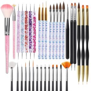35pcs Nail Art Pens brushes,Nail Art Tool Set,Nail Dotting Tools,Nail Dust Brush,Striping Nail Art Brushes for Long Lines,Nail Drawing Pen For Nail Design
