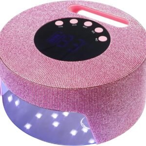UV LED Nail Lamp,  54W Rechargeable Cordless UV Light for Nail Gel Polish Nail Dryer with 4 Timer Setting, Professional Quick Curing Lamp with Display Sensor for Salon & Home (Pink Diamond)